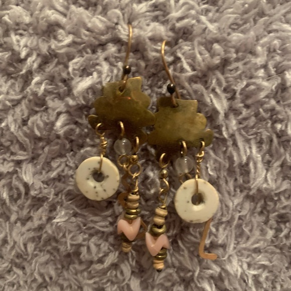 vintage 90s Mirror image earrings- Hypoallergenic - Picture 4 of 4